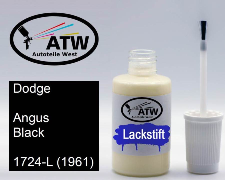 Dodge, Angus Black, 1724-L (1961): 20ml Lackstift, von ATW Autoteile West.